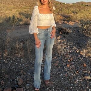 Revice Denim Venus Flares in Eclipse Wash 28